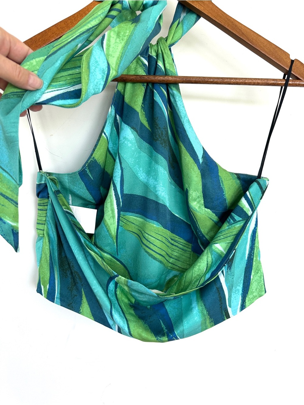 H&M Green and Teal Striped Halter Top, Cropped - Picture 5 of 11